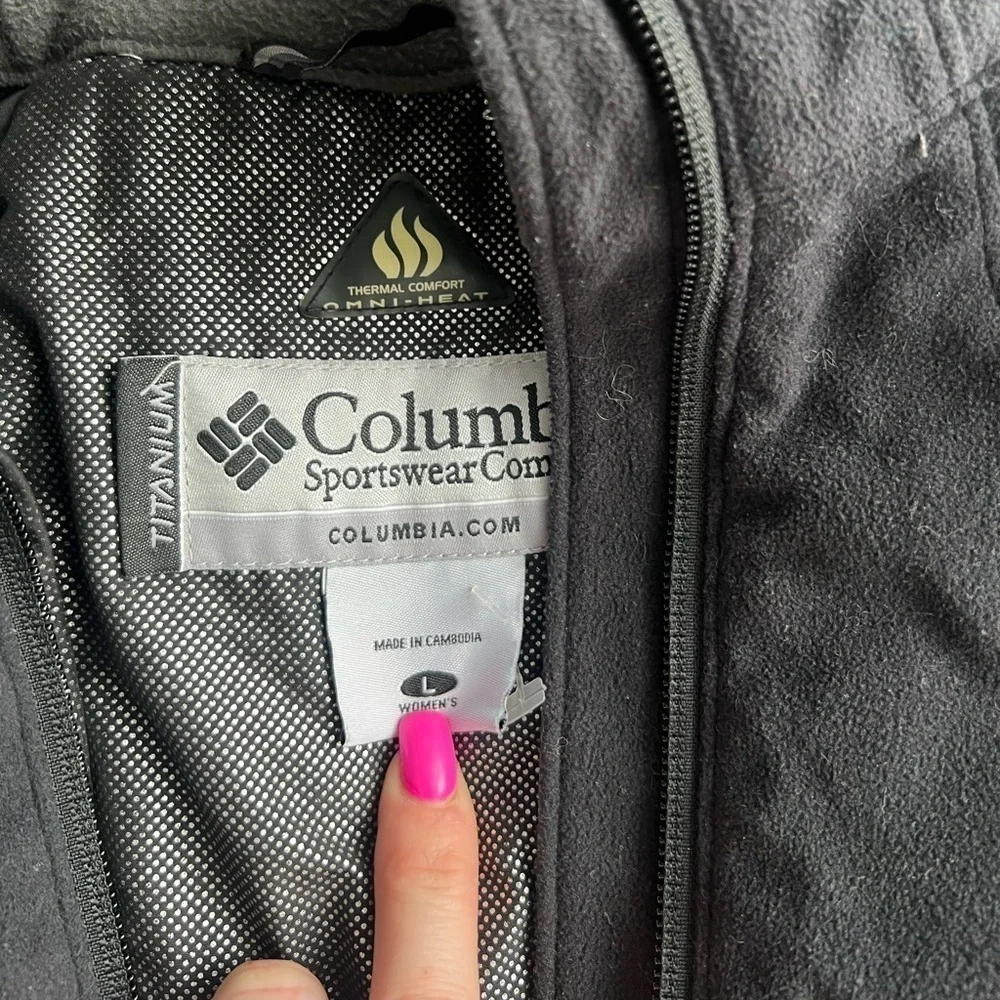 Columbia Vest Women Large Black Insulation Omni-Heat Full Zip Fleece